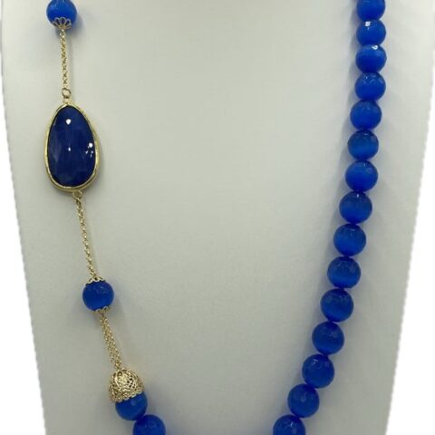 Collana in occhio di gatto sfaccettata