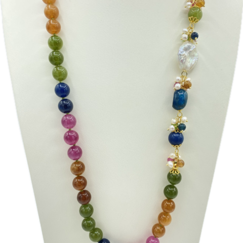 Collana in agata multicolore