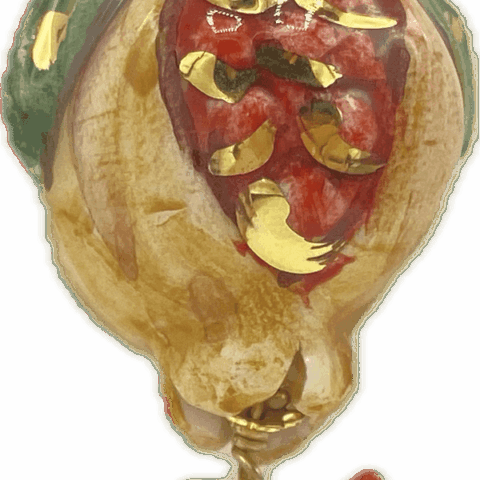Ciondolo con Catena in ottone e melograno in ceramica