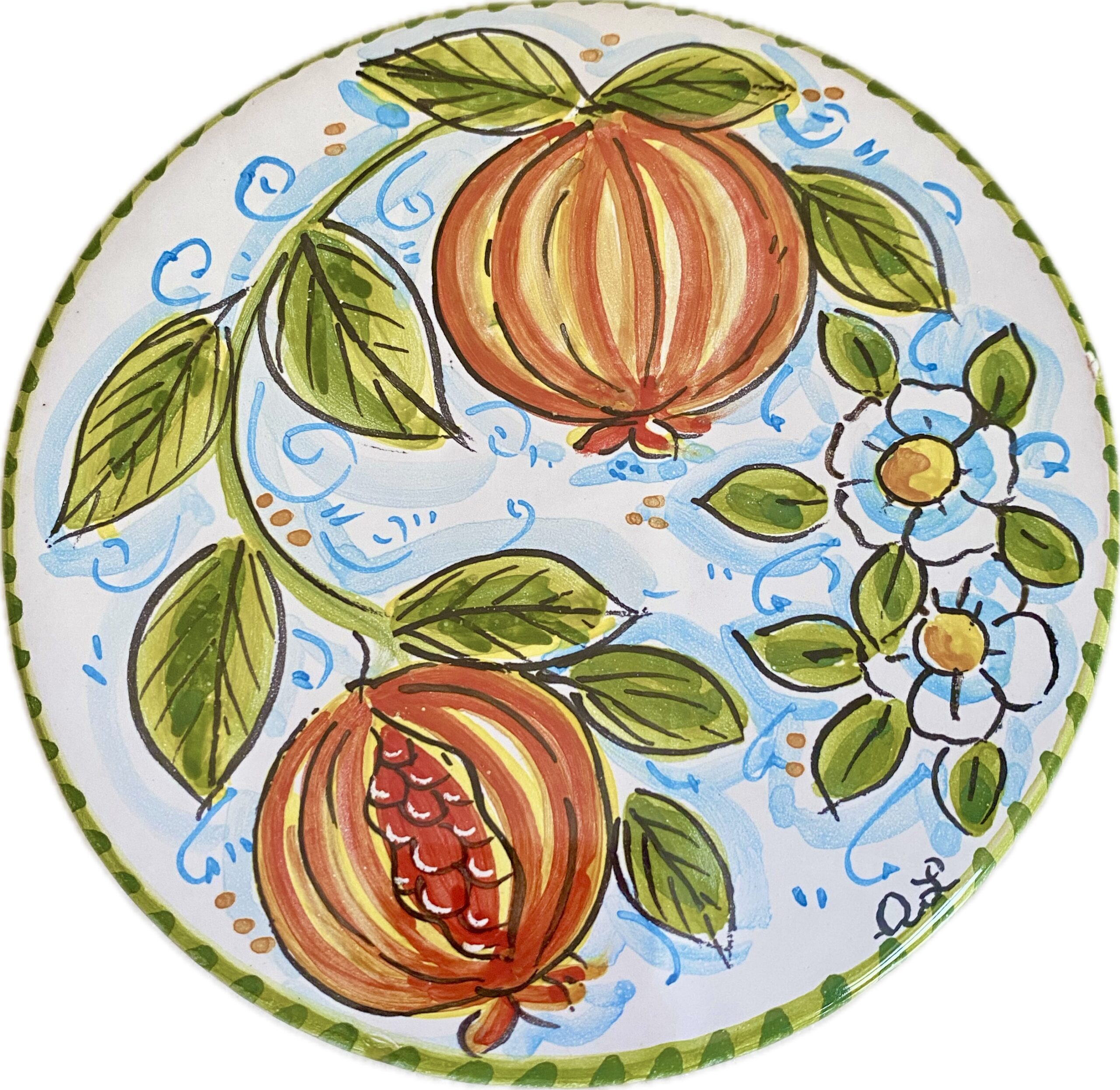 Sotto pentola in Ceramica Dipinto a Mano
