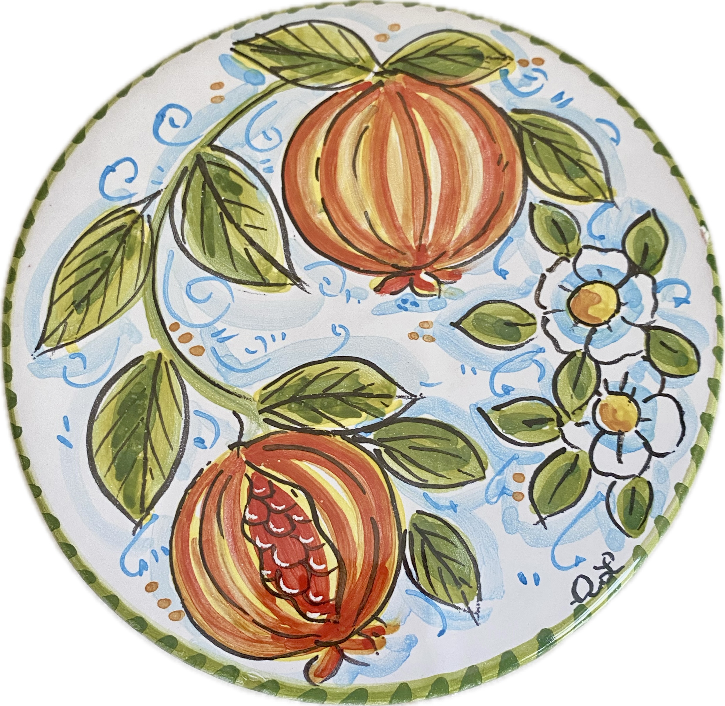 Sotto pentola in Ceramica Dipinto a Mano