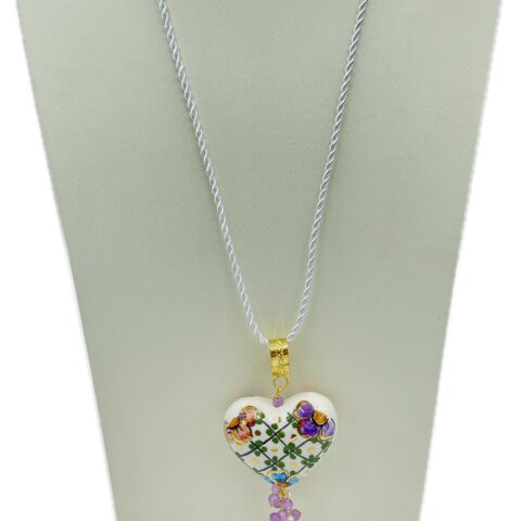 Ciondolo Cuore in Ceramica e Lustro in Oro