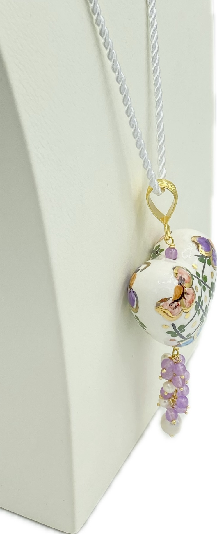 Ciondolo Cuore in Ceramica e Lustro in Oro