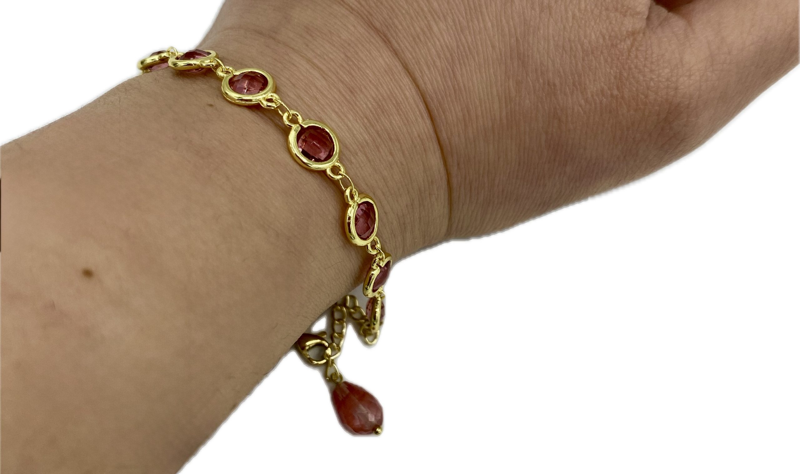 Bracciali in Swarovski colorati con struttura in ottone e pietra dura a goccia