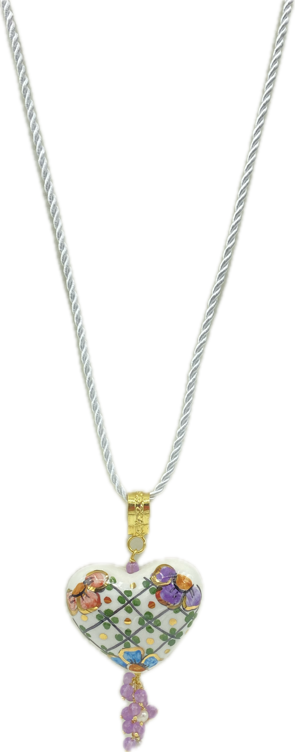 Ciondolo Cuore in Ceramica e Lustro in Oro