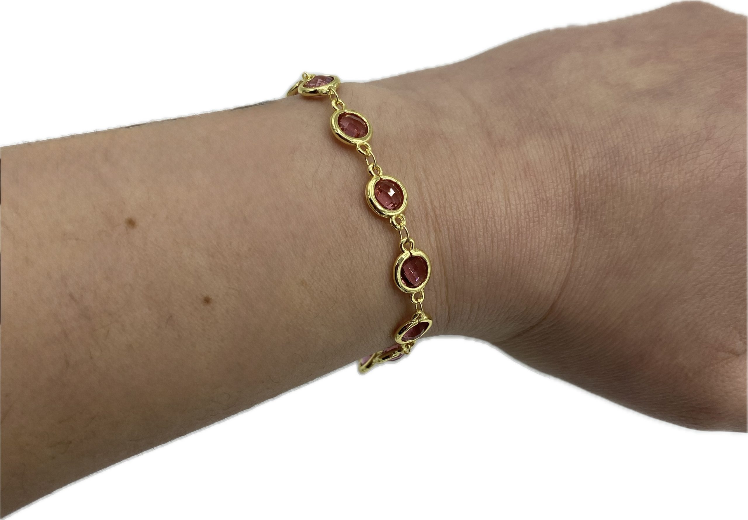 Bracciali in Swarovski colorati con struttura in ottone e pietra dura a goccia