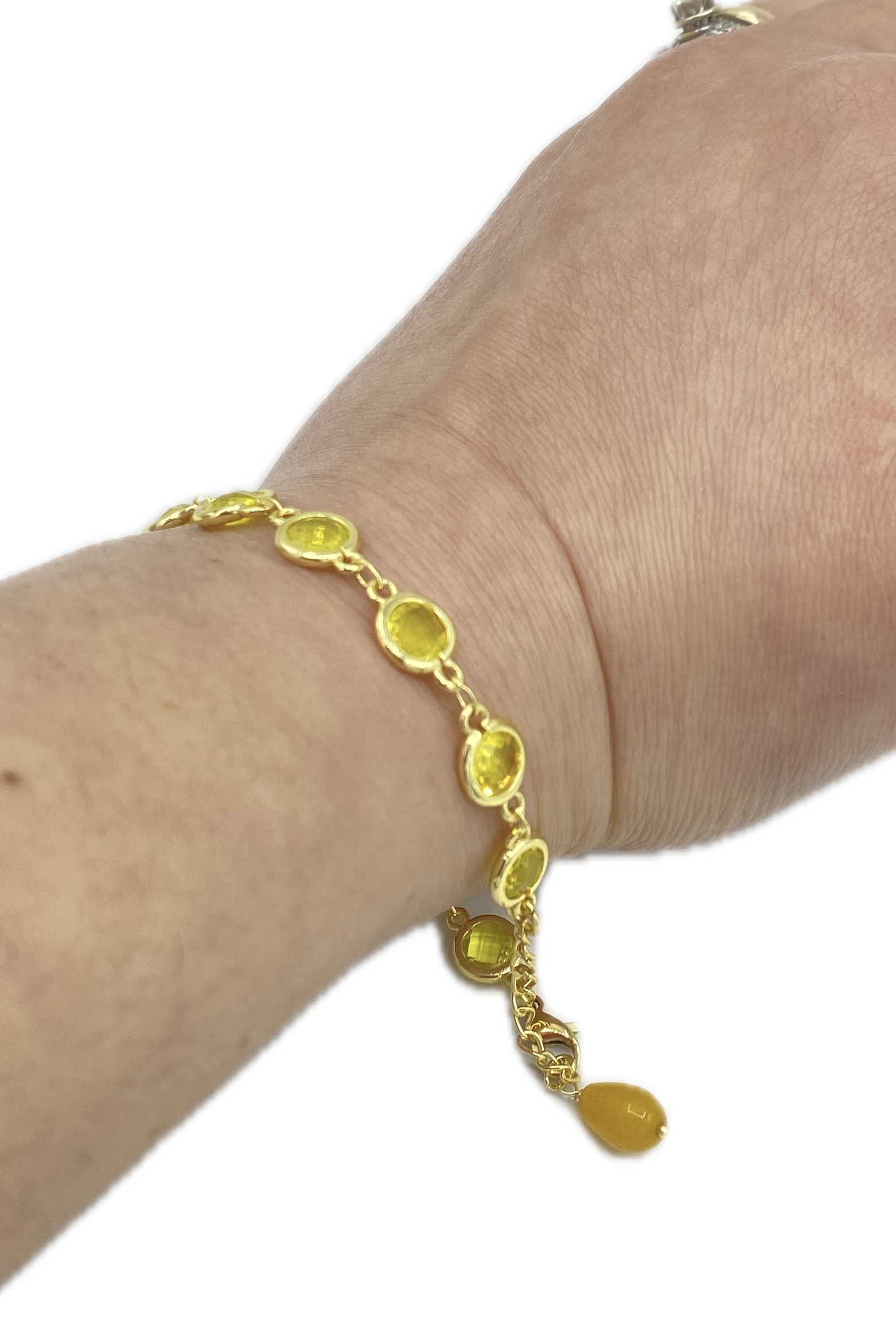 Bracciali in Swarovski colorati con struttura in ottone e pietra dura a goccia