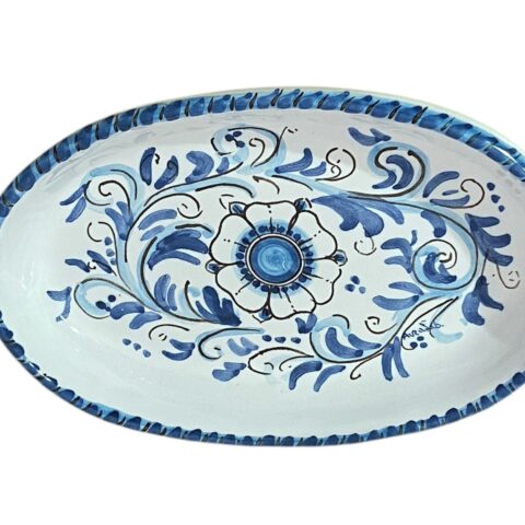 ✨🎨Vassoio\antipastiera ovale in ceramica dipinta a mano in stile 600💙✨