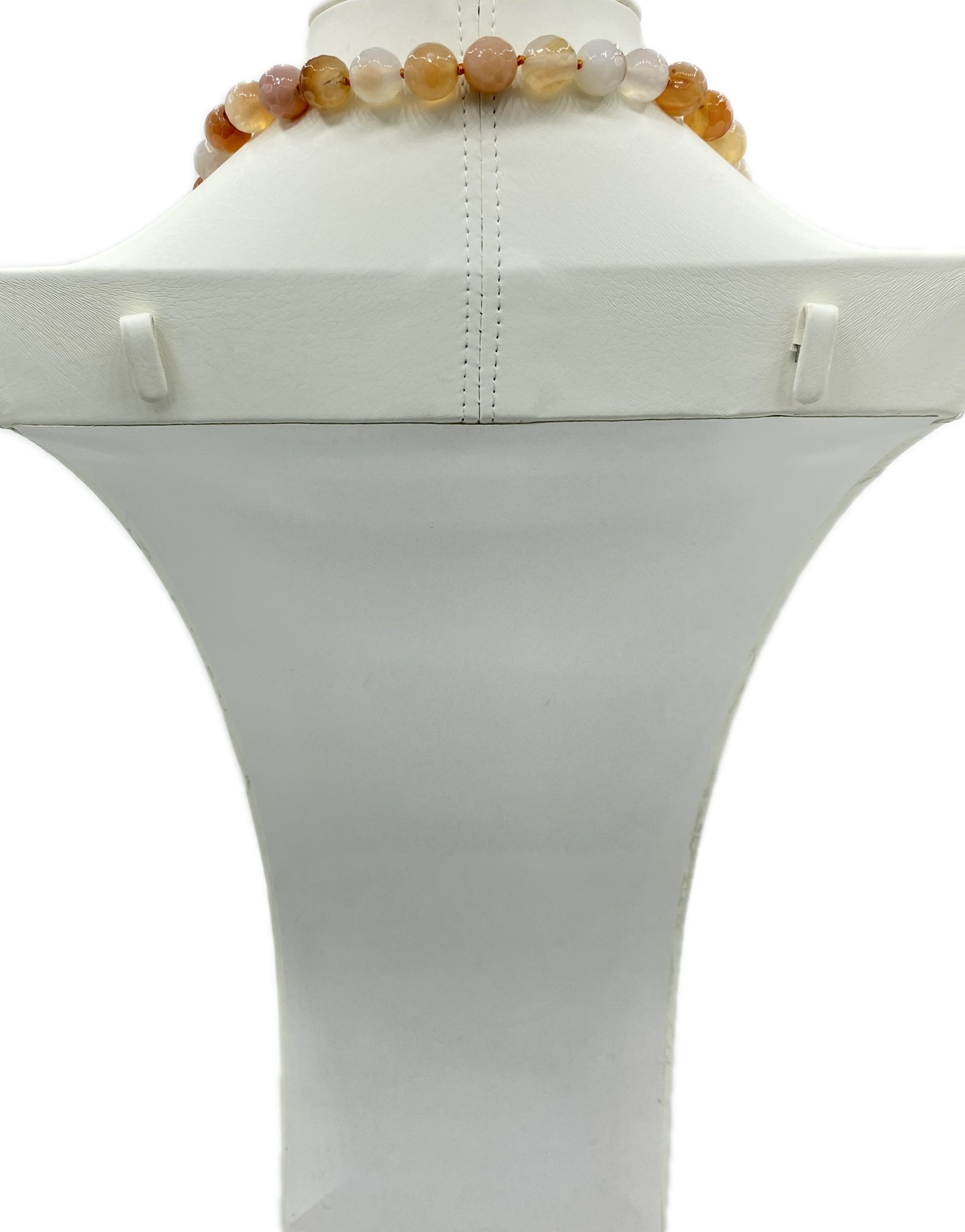 Collana in Corniola con Testa di Moro in Ceramica Dipinta a Mano