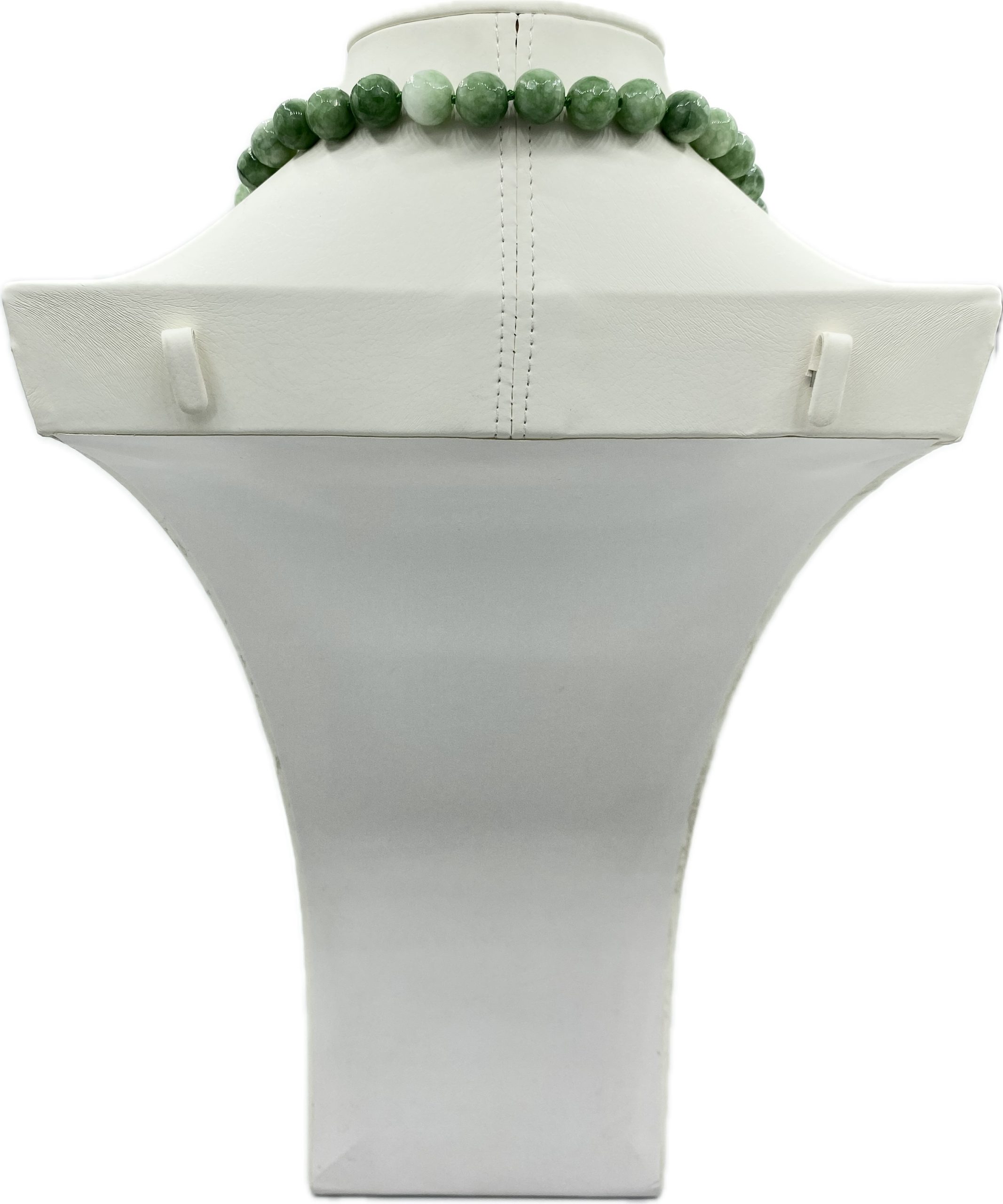 Collana in Giada Verde con Ruota Siciliana in Ceramica Dipinta a Mano