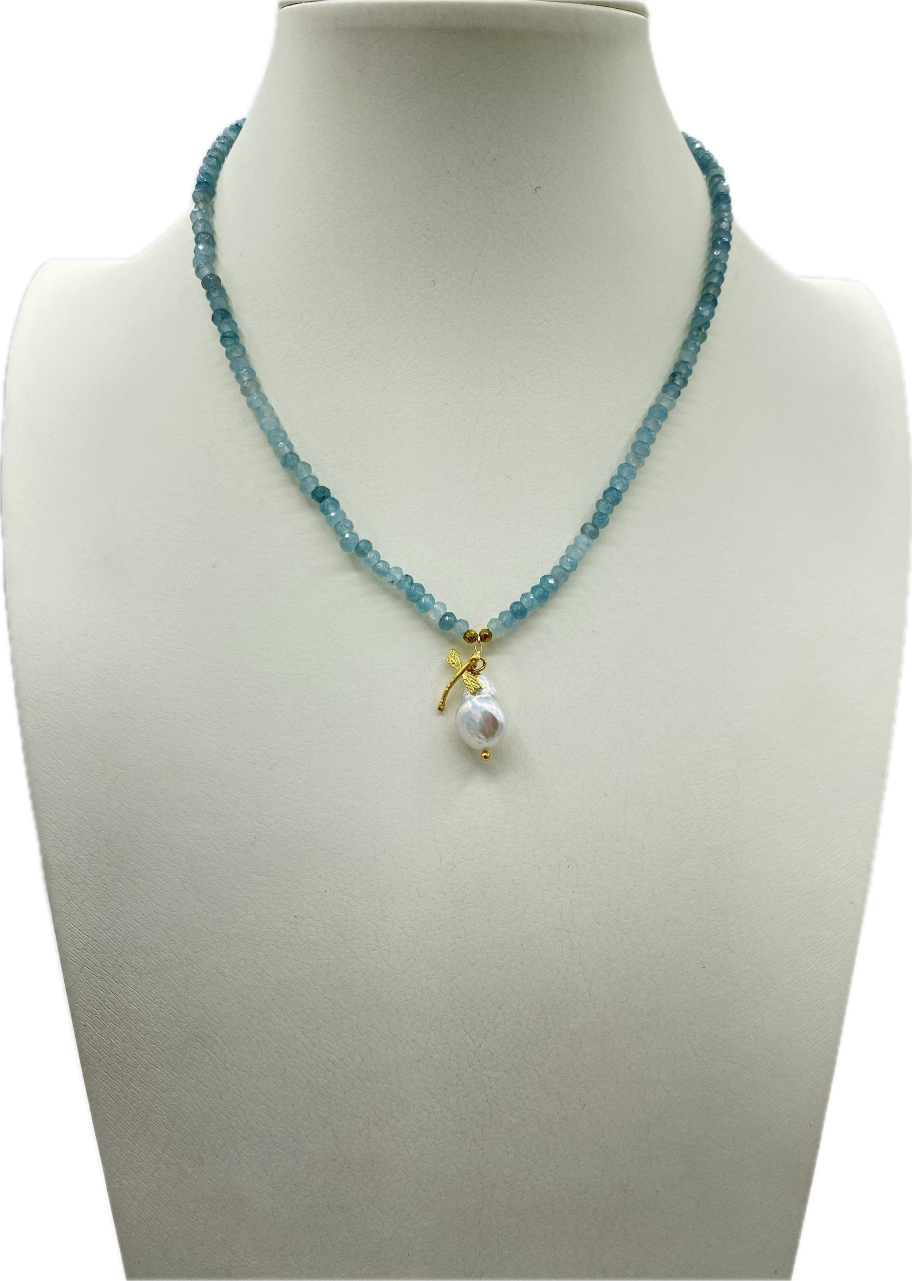 Collane in Agata Sfaccettata in vari colori con Libellula in Ottone e Madreperla