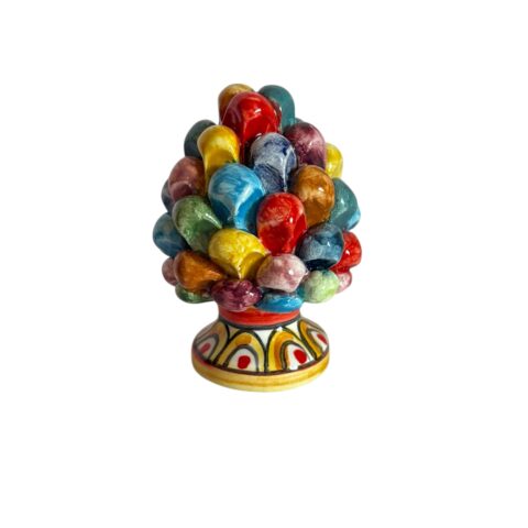 Pigna in ceramica dipinta a mano – Multicolor (h 8cm circa)