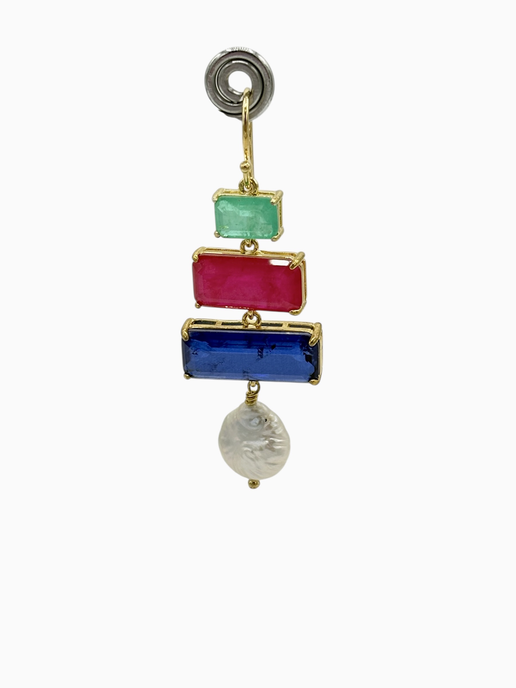 Parure Rubino, Tormalina & agata blu – Collana in Swarovski + orecchini abbinati