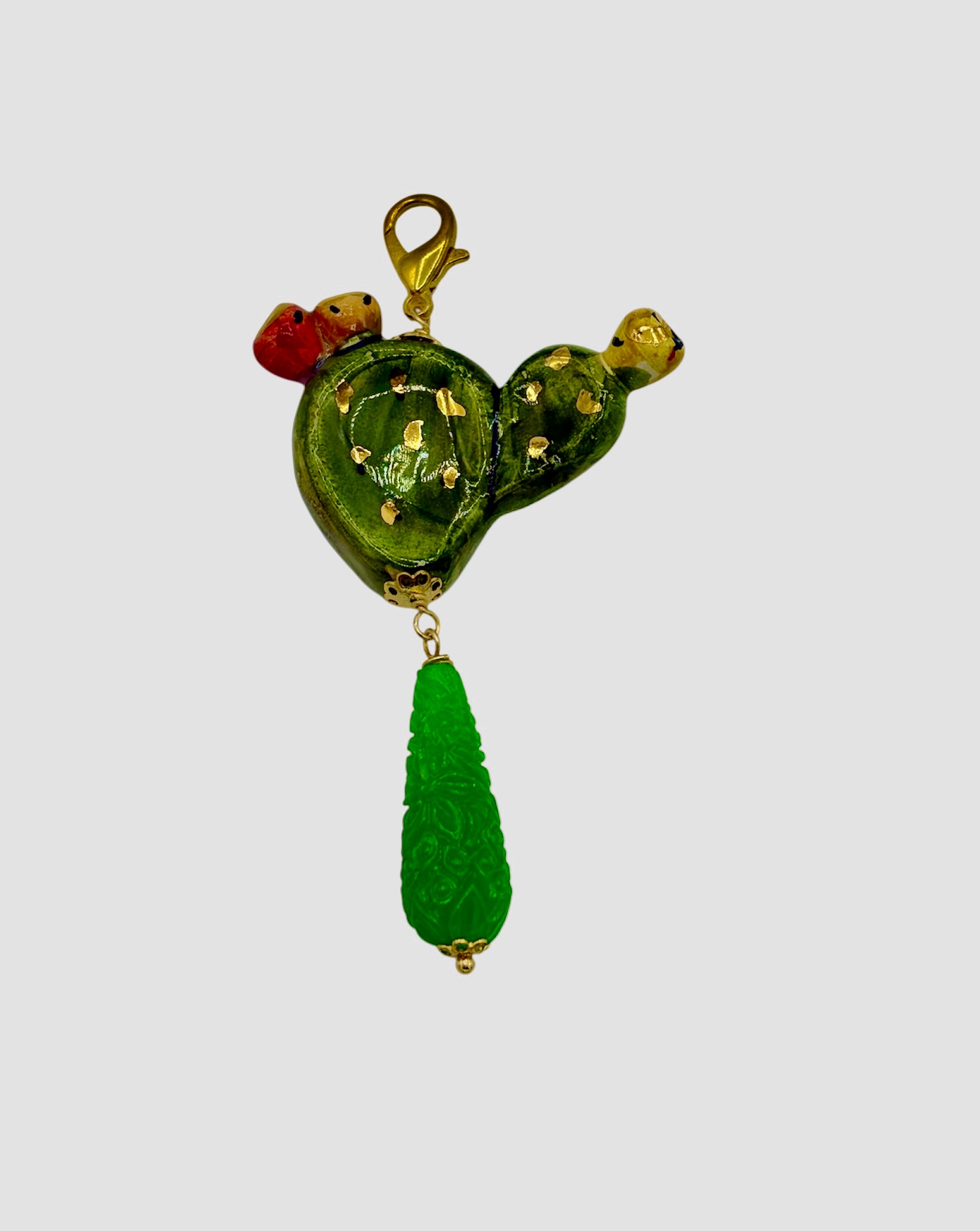Charms con fico d’India in Ceramica e Lustro in oro