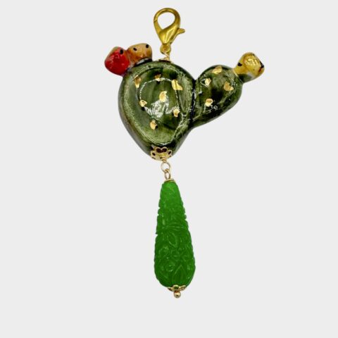 Charms con fico d’India in Ceramica e Lustro in oro