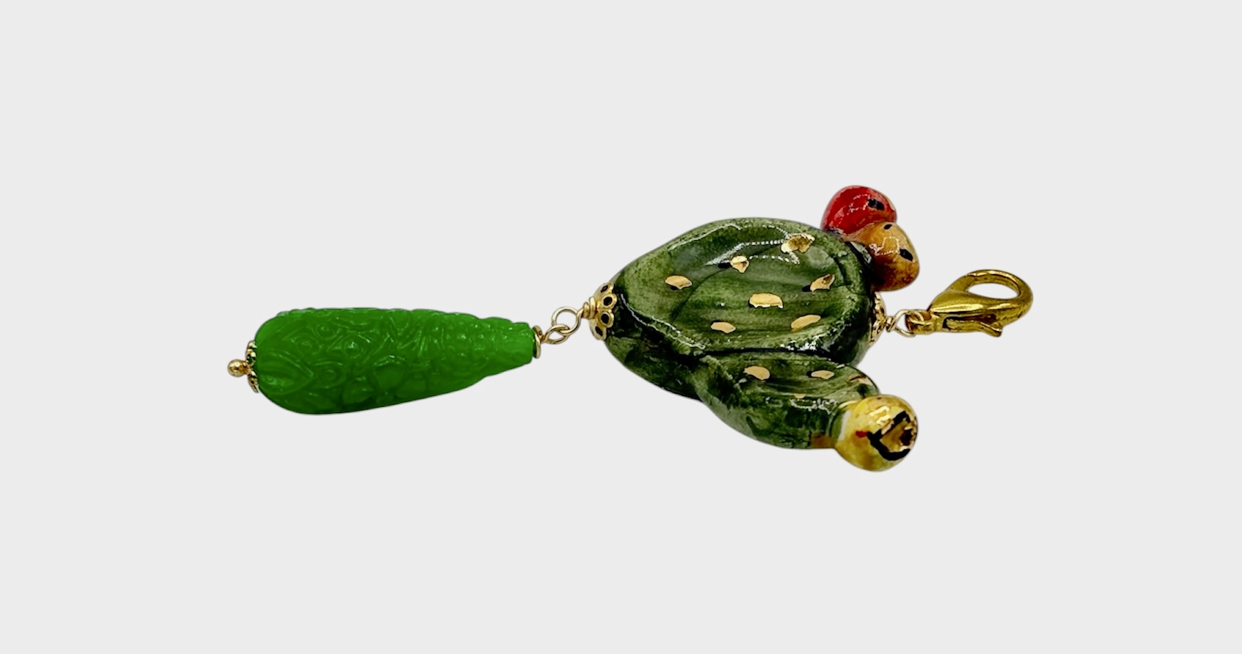 Charms con fico d’India in Ceramica e Lustro in oro