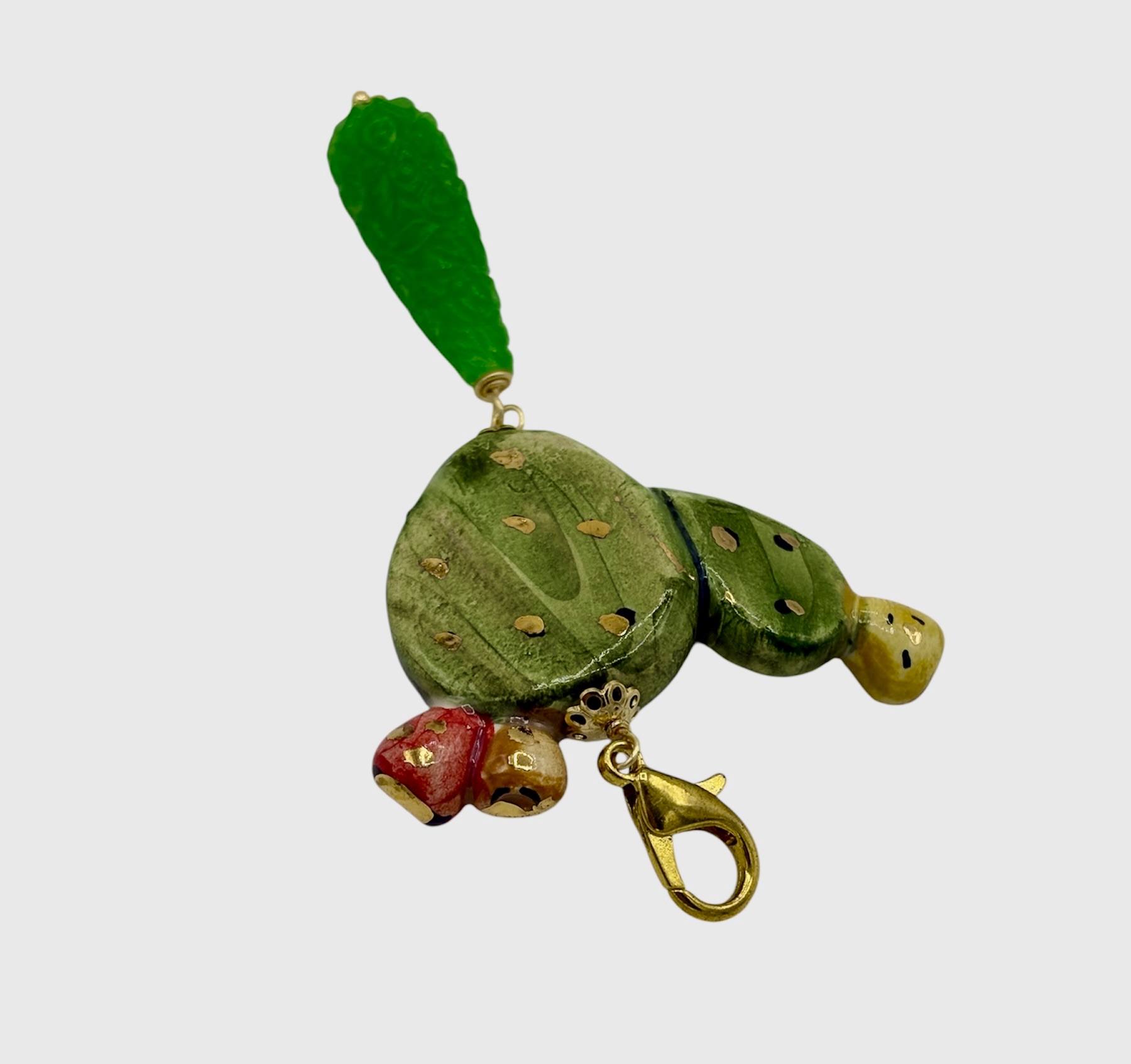 Charms con fico d’India in Ceramica e Lustro in oro